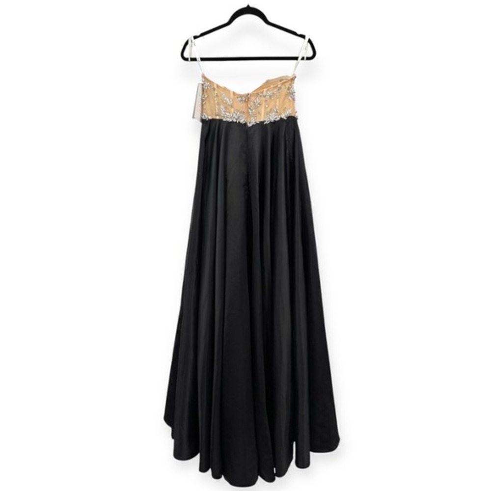 NWT Mac Duggal Black Nude Strapless Embellished Bustier Ball Gown $898 - Size 8 - Picture 8 of 15